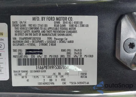 2015 Ford Mustang Ecoboost из США, поврежденный, VIN 1FA6P8TH9F5307058